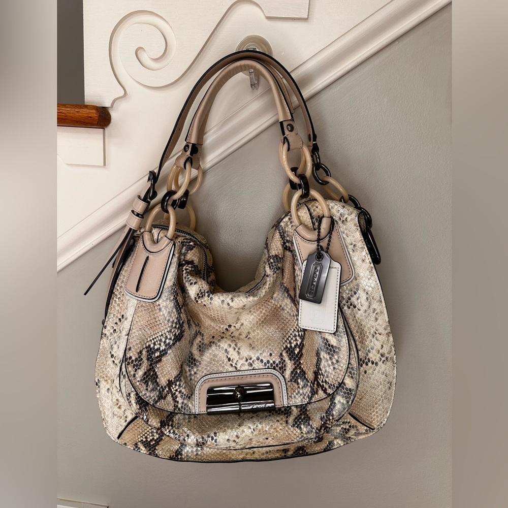 Coach bag. Snakeskin. Brand new carried twice. Gorgeous